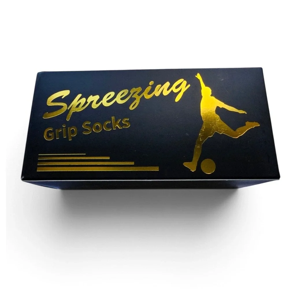 Spreezing Grip Socks Panenka Pro White Yellow Mens 6-11 Non-Slip NWT 4 pairs